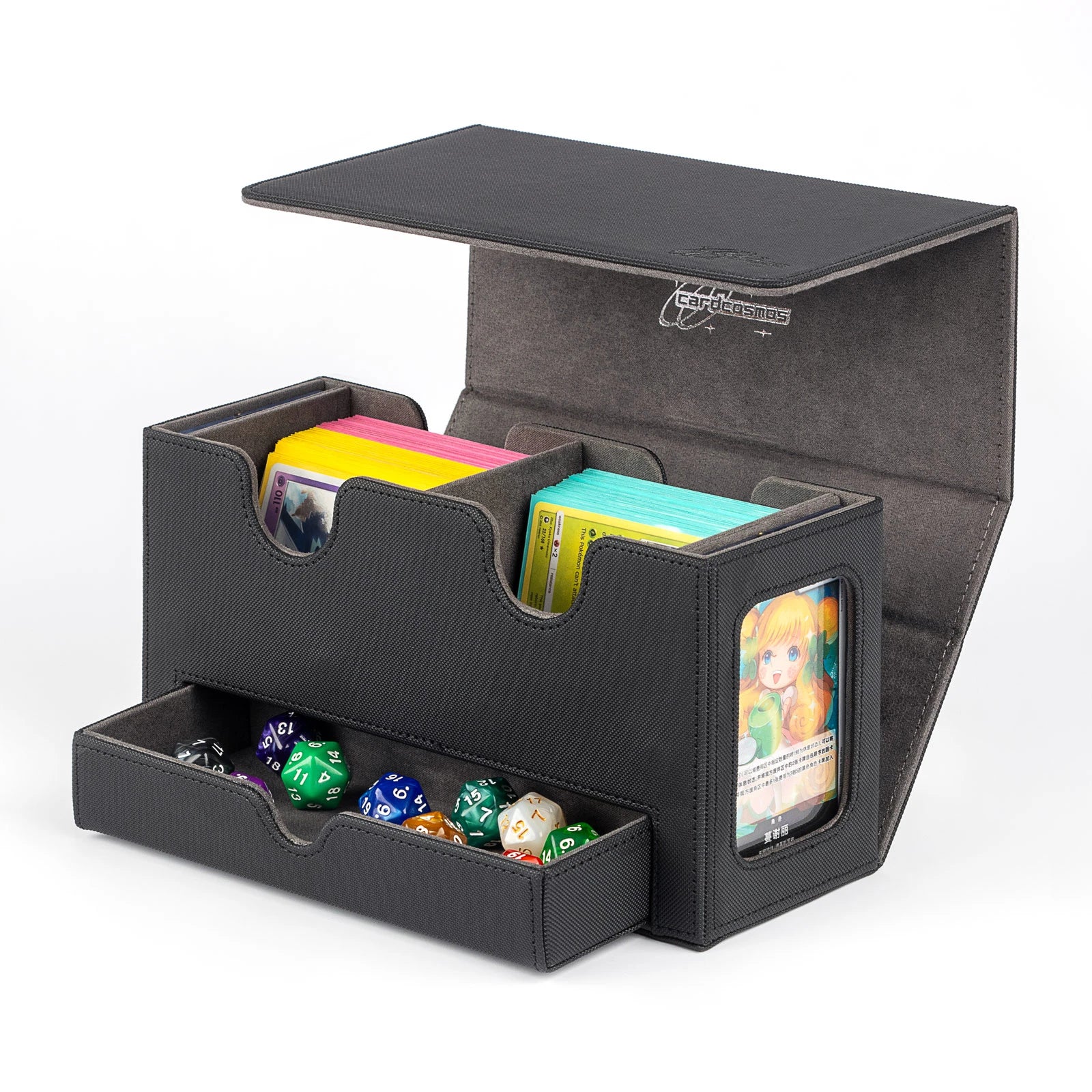 cardcosmos - 200+ Premium deckbox Dobbelstenen Tray Zwart