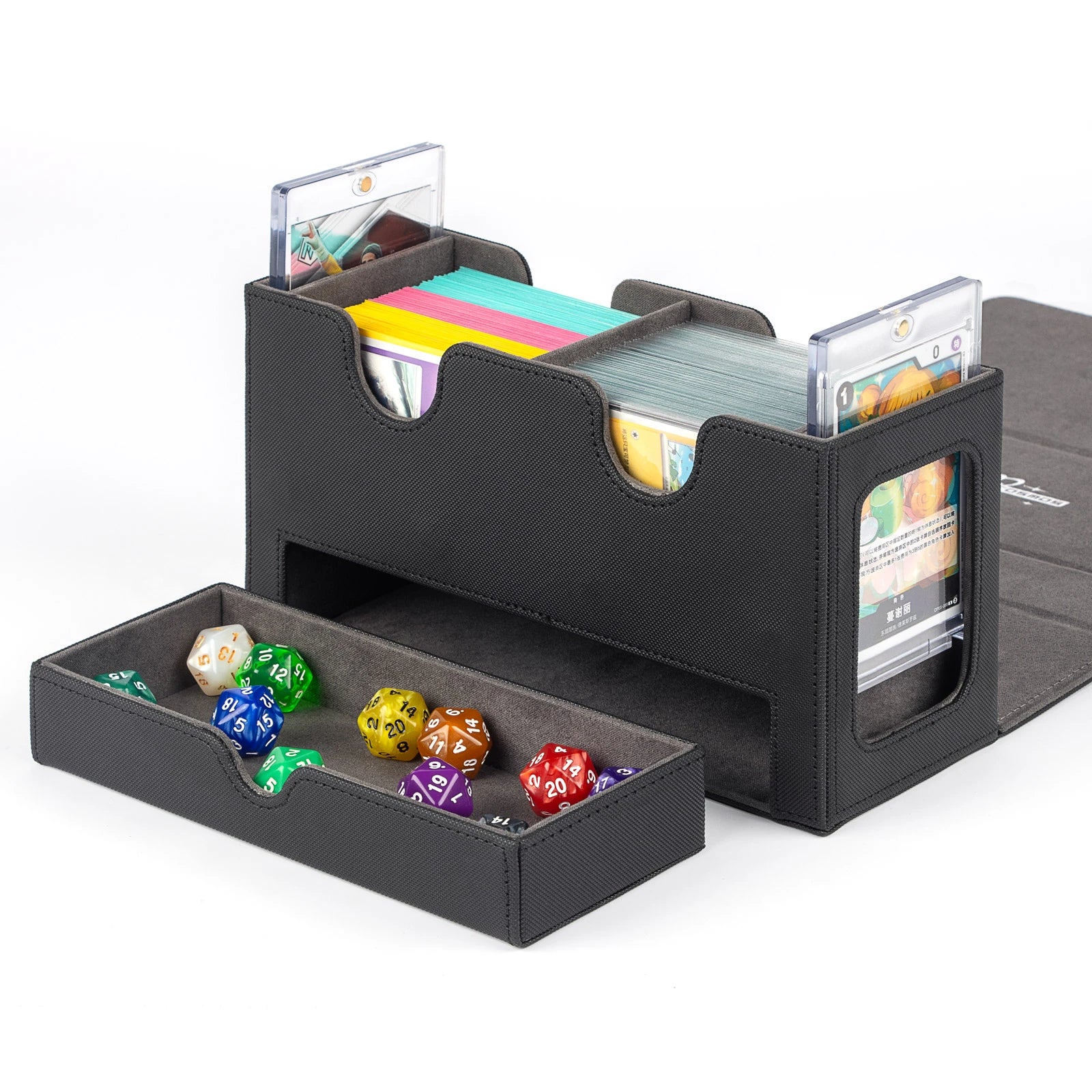 cardcosmos - 200+ Premium deckbox Dobbelstenen Tray Zwart