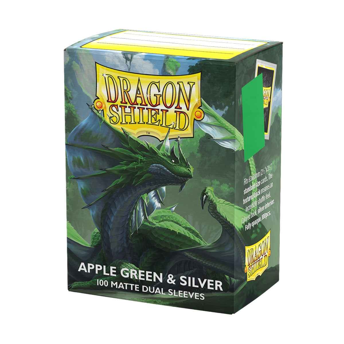 Dragon Shield Sleeves – Dual Matte Appelgroen & Zilver (100 stuks)