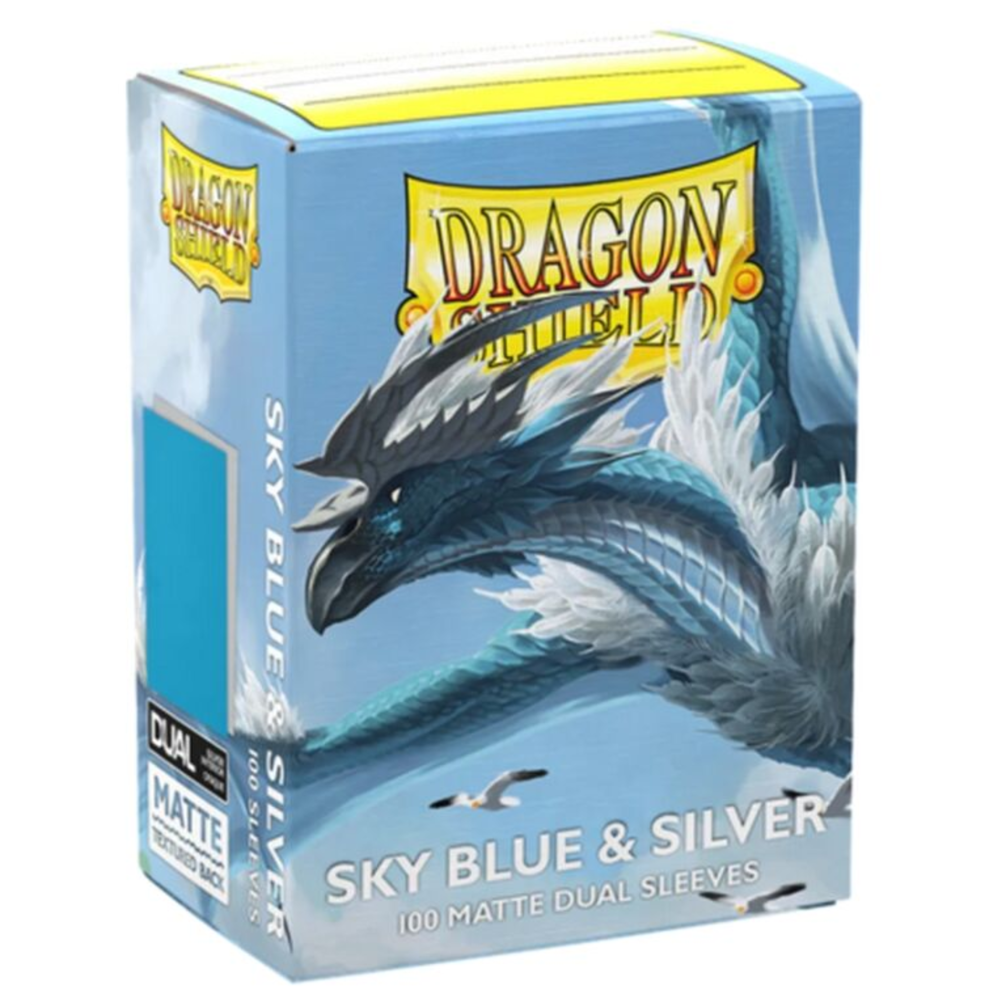 Dragon Shield Sleeves – Dual Matte Hemelsblauw & Zilver (100 stuks)