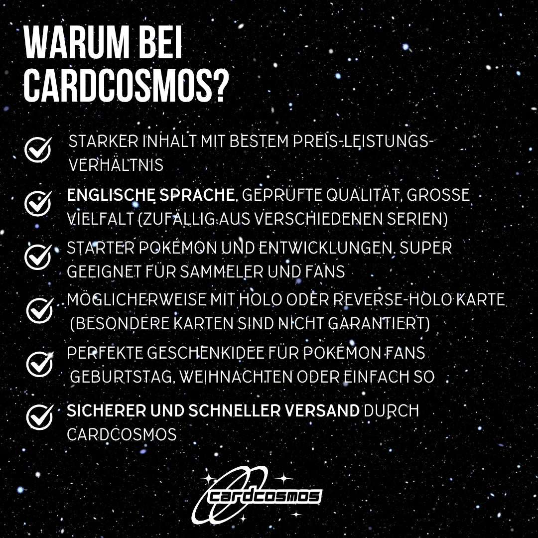 Pokémon Kaartenset Engels – 10 kaarten Starter Pokémon & ontwikkelingen – Willekeurig samengesteld