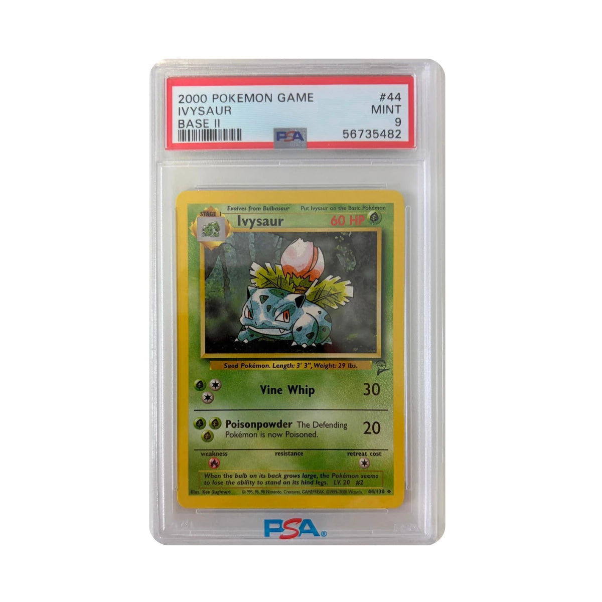 Pokémon - Ivysaur #44/130 (Base Set 2) – PSA 9 Mint
