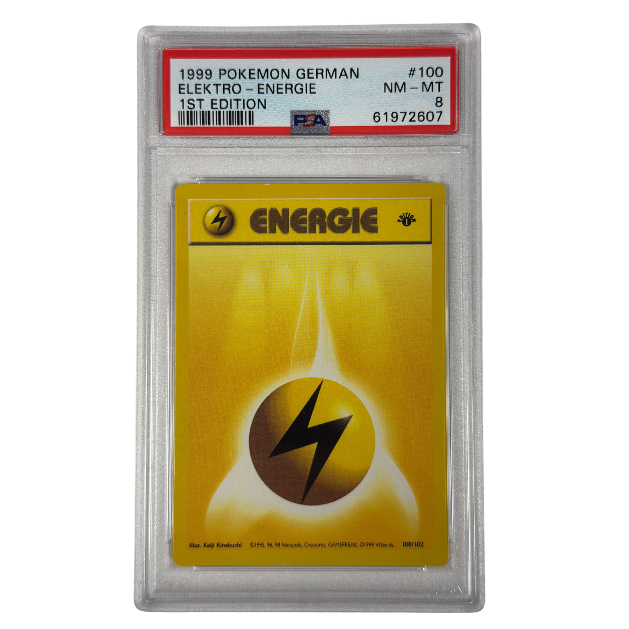 Pokémon - Lightning Energy 1st Edition #100/102 (Base Set) – PSA 8 NM-MT