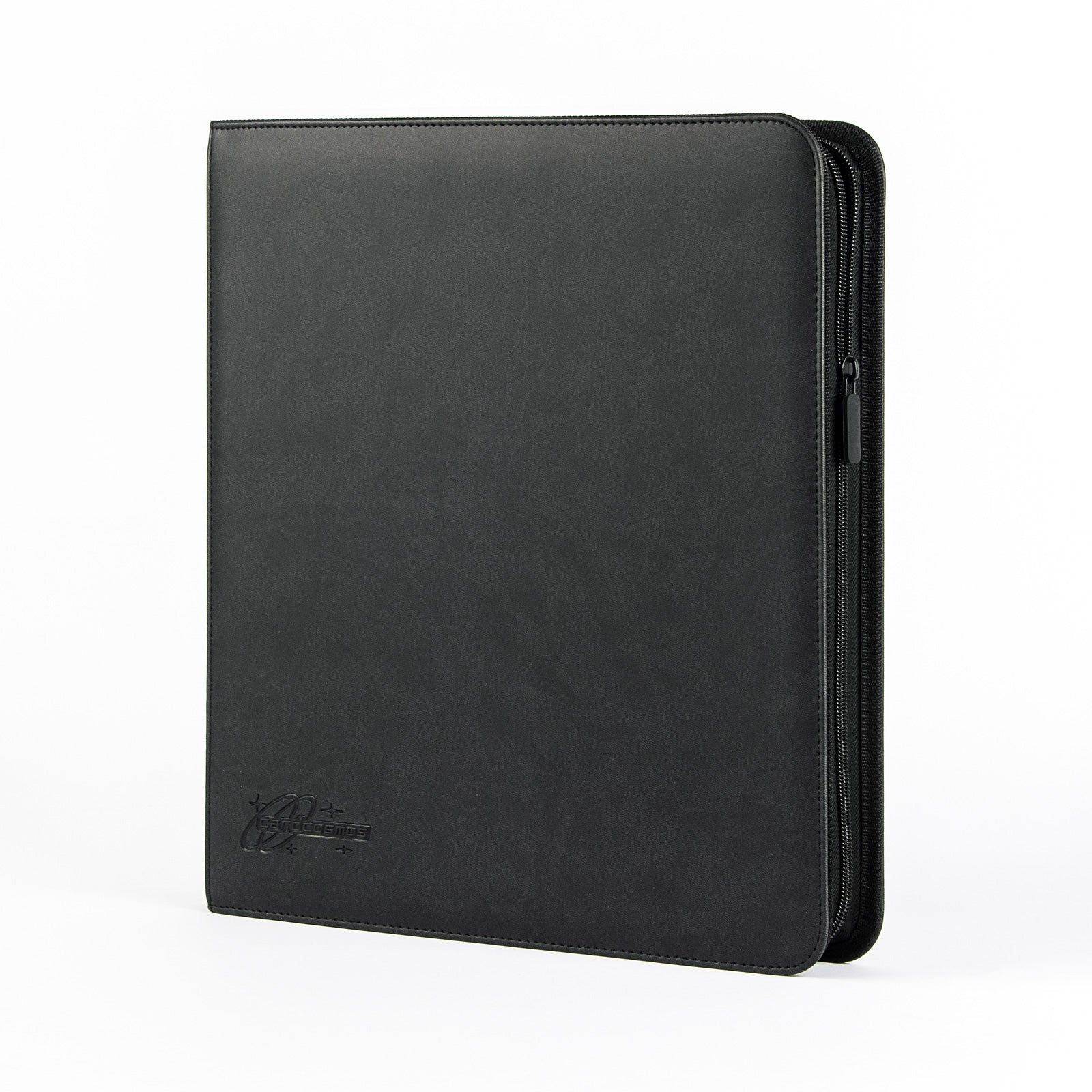 cardcosmos - 12 Pocket Zip Premium Leather Binder - Schwarz