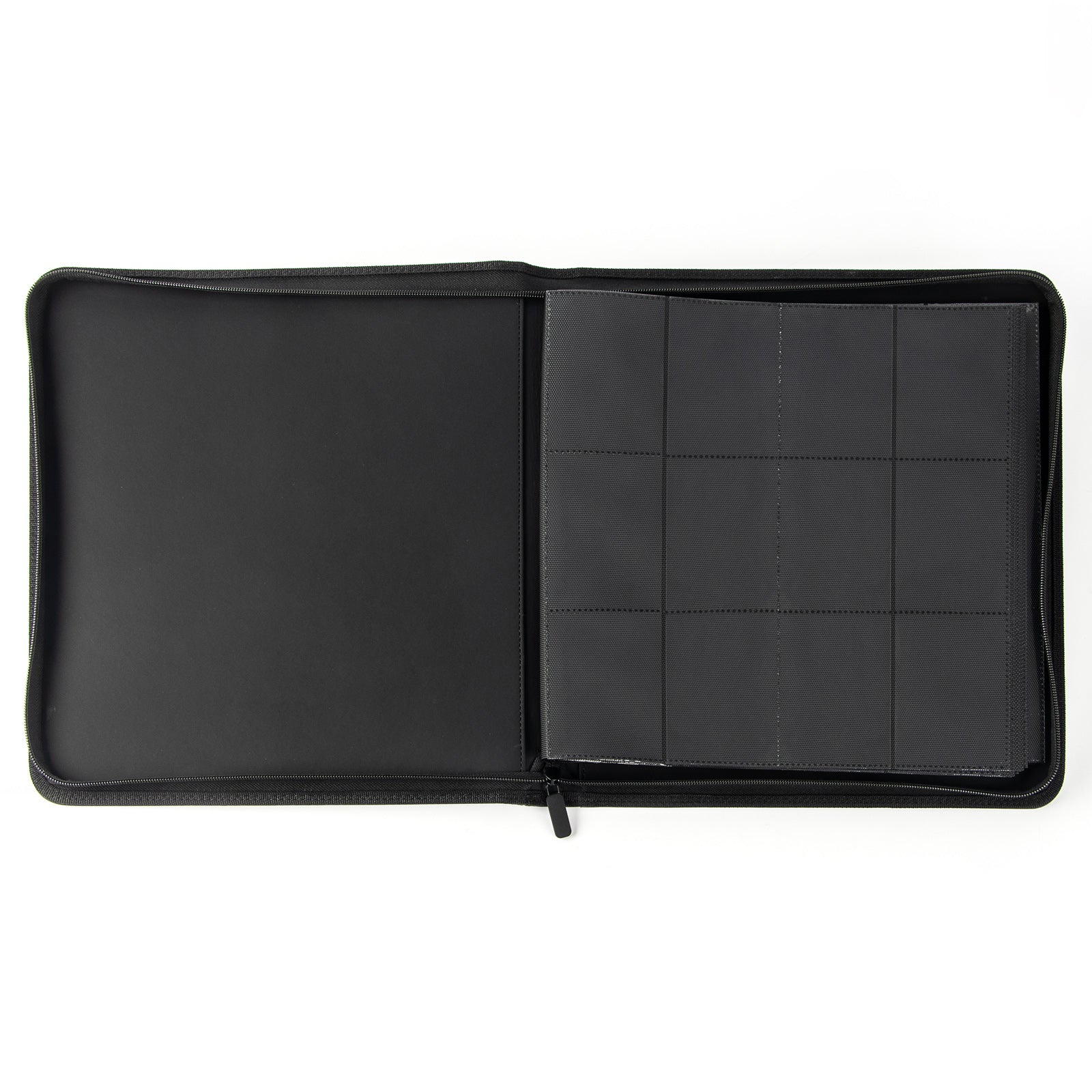 cardcosmos - 12 Pocket Zip Premium Leather Binder - Schwarz