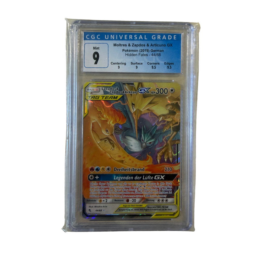 Pokémon - Lavados & Zapdos & Arktos GX #44/68 (Hidden Fates) – CGC 9 Mint