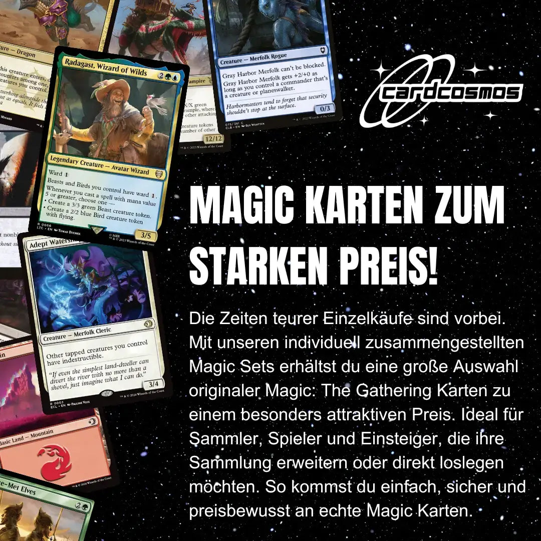Magic: The Gathering Kaartenset Engels – 50 kaarten incl. 4 zeldzame & 1 Foil + 100 kaart sleeves