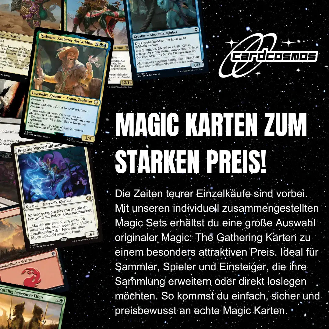 Magic: The Gathering Kaartenset Duits – 100 kaarten incl. 8 zeldzame & 2 Foils + 100 kaart sleeves