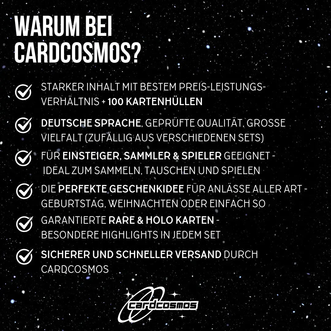 Magic: The Gathering Kaartenset Duits – 100 kaarten incl. 8 zeldzame & 2 Foils + 100 kaart sleeves