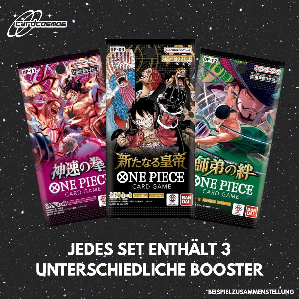 One Piece Card Game Japan Mystery Booster Set – 3 verschillende willekeurige Packs
