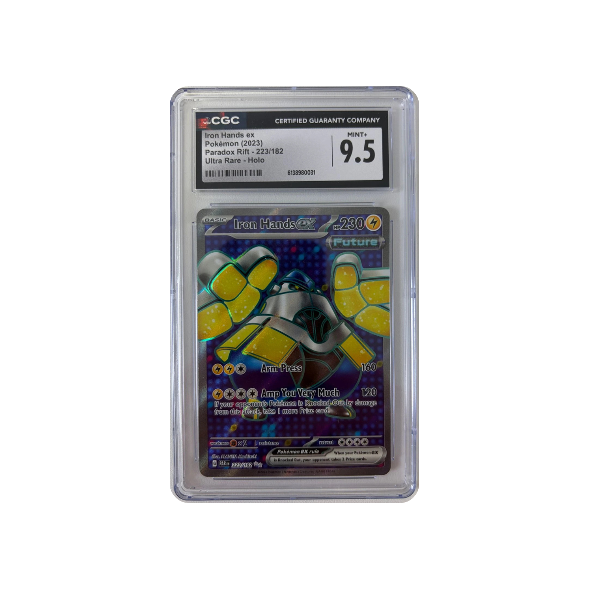 Pokémon - Iron Hands ex #223/182 (Paradox Rift) – CGC 9.5 Mint+