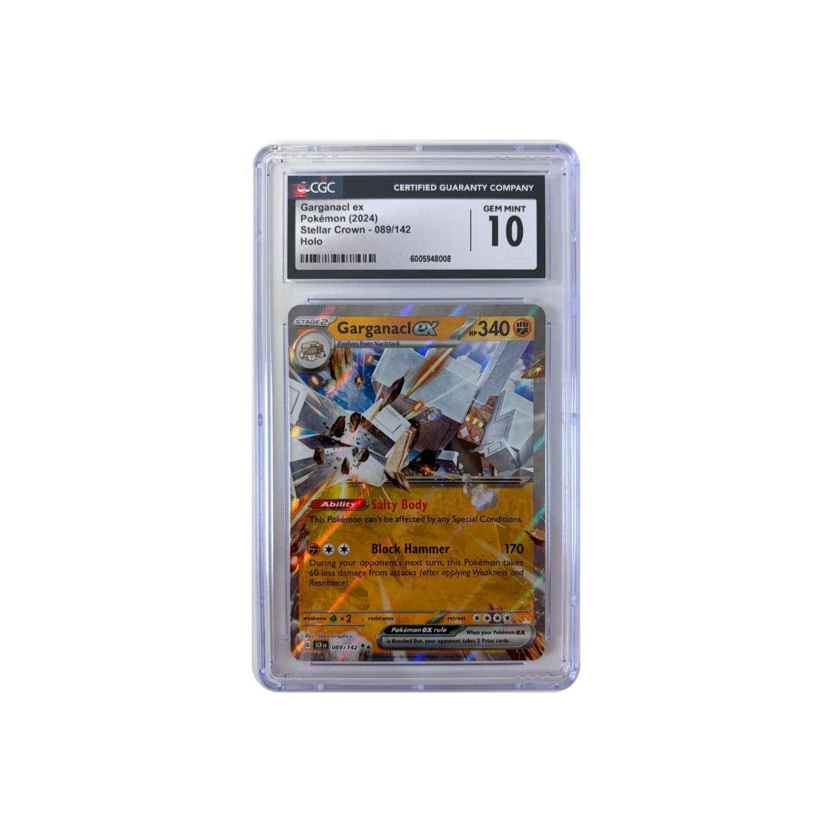 Pokémon - Garganacl ex #089/142 (Stellar Crown) – CGC 10 Gem Mint