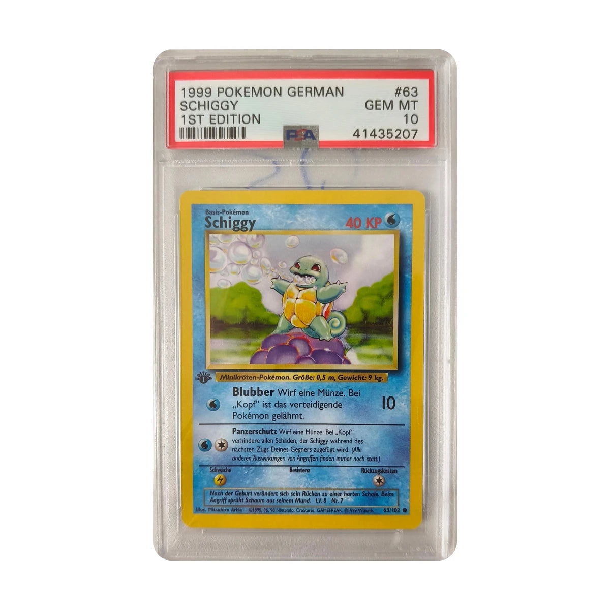 Pokémon - Schiggy #63 (German Base Set) – PSA 10 Gem Mint