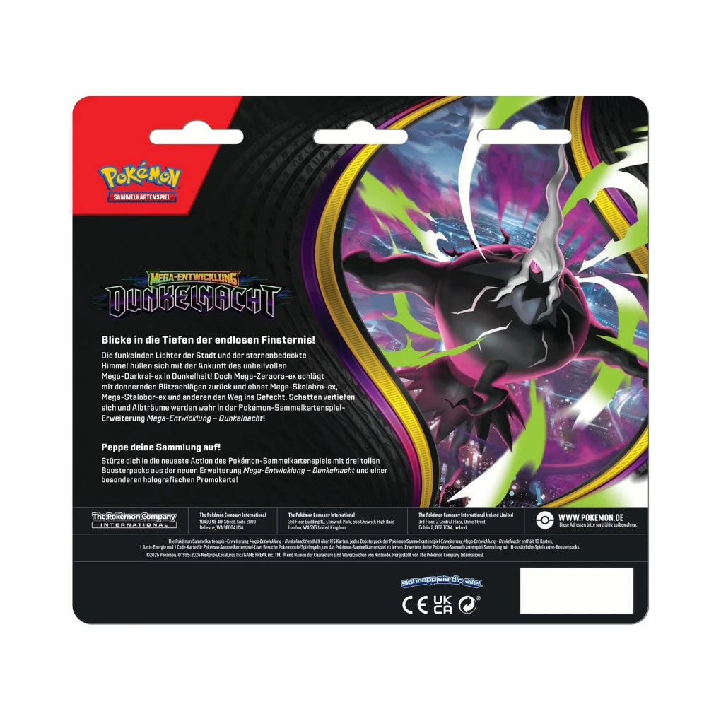 Pokémon - Mega Ontwikkeling: Dunkelnacht 3-Pack Blister - Duits