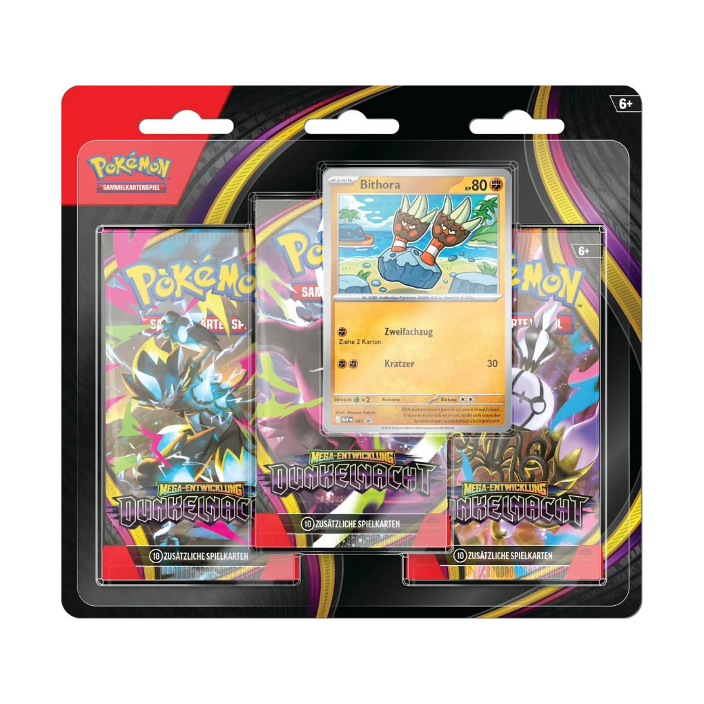 Pokémon - Mega Ontwikkeling: Dunkelnacht 3-Pack Blister - Duits