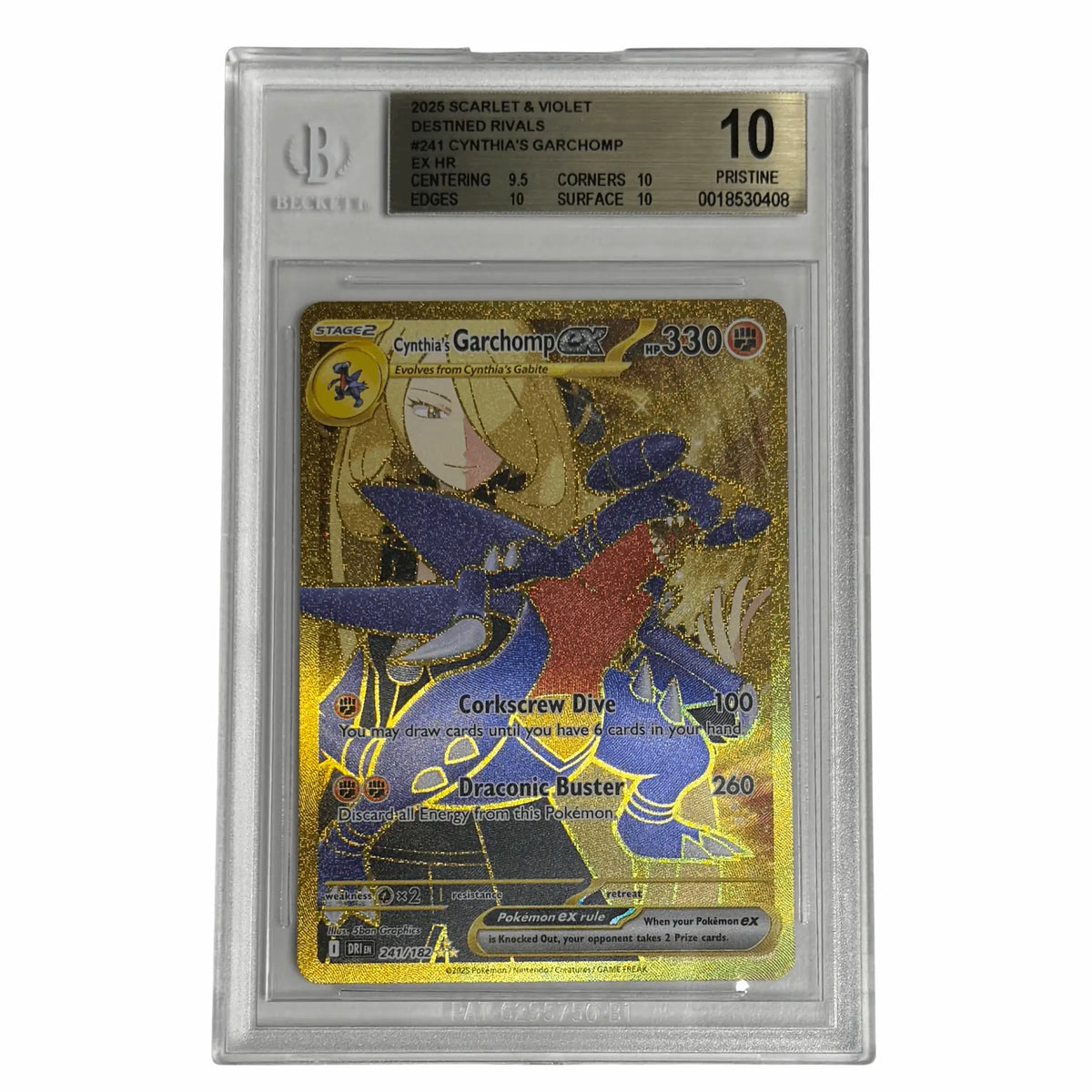 Pokémon - Cynthia’s Garchomp ex HR #241 (Destined Rivals) – BGS 10 Pristine