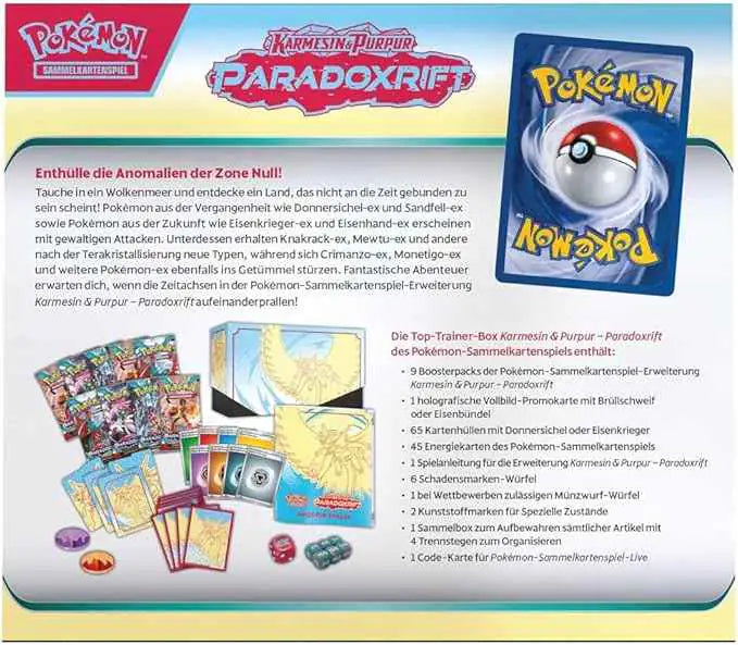 Pokémon - Karmesin & Purpur: Paradox Rift Donnersichel Top Trainer Box - DE