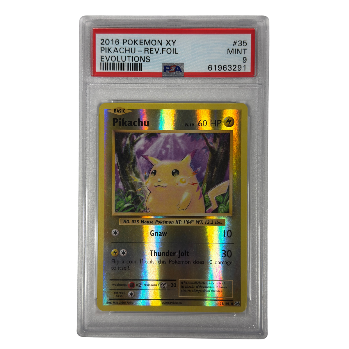 Pokémon - Pikachu Reverse Holo #35/108 (XY Evolutions) – PSA 9 Mint