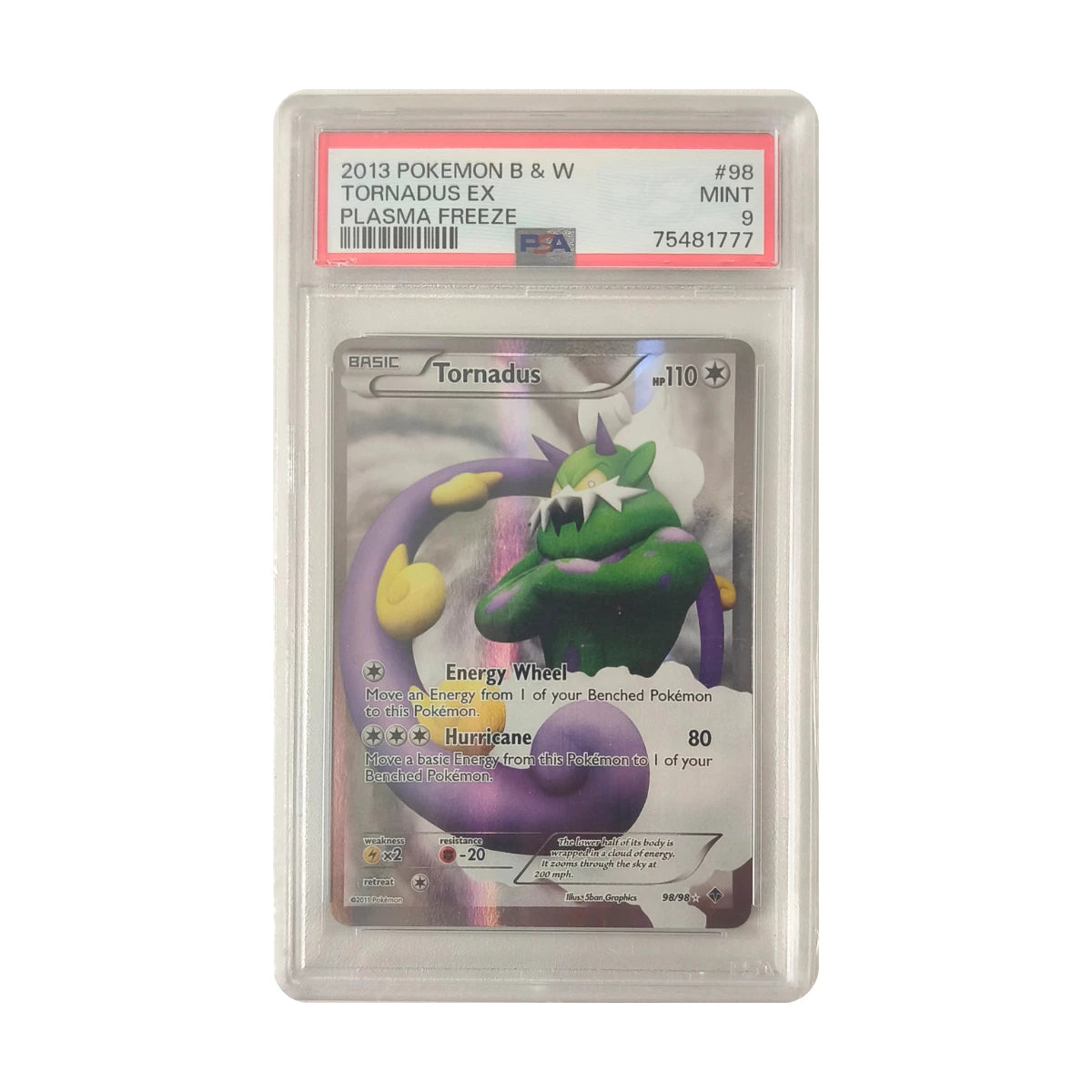 Pokémon - Tornadus  #98/98 (Misslabeled Plasma Freeze) – PSA 9 Mint