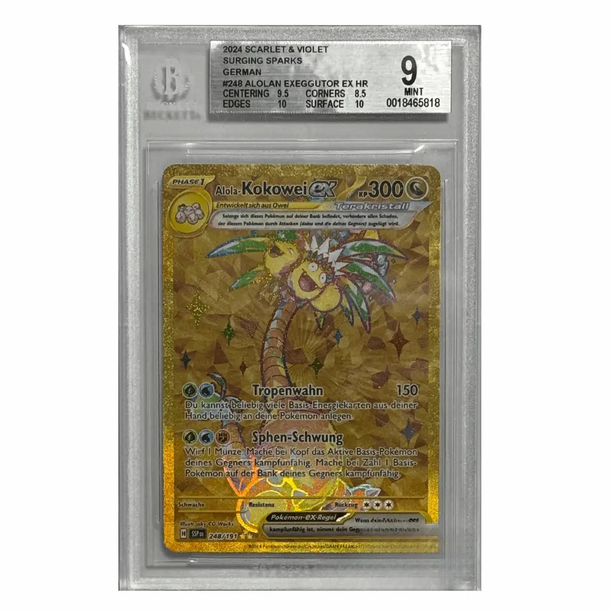 Pokémon – Alola-Kokowei ex HR #248 (Surging Sparks) – BGS 9 Mint