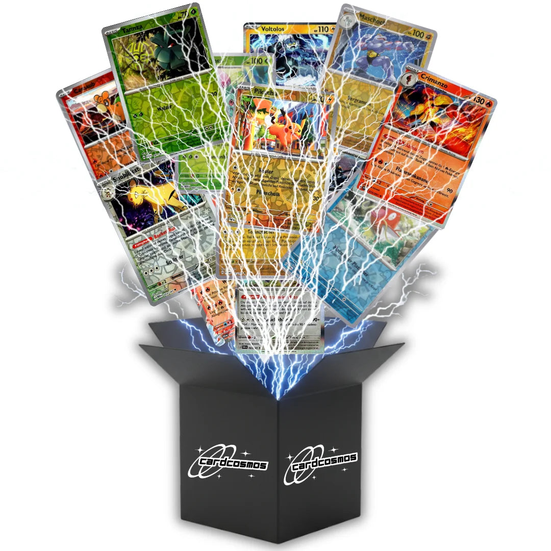 Pokémon Holo Card Set German – 20 Holo & Reverse Holo Cards + 100 Card Sleeves