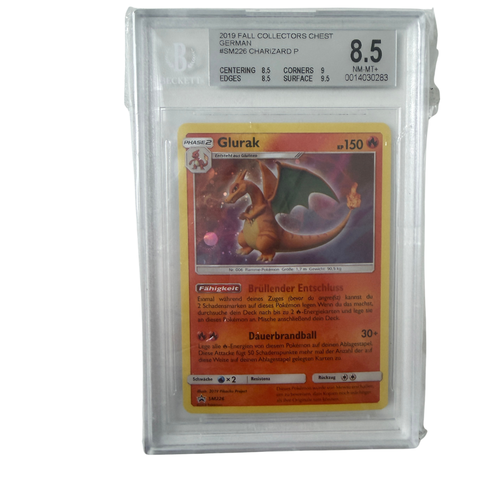 Pokémon - Glurak #SM226 (SM Black Star Promo) – Beckett 8.5 NM-MT+