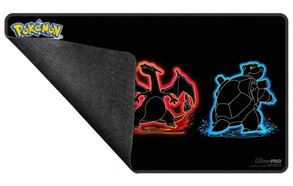 Ultra Pro - Neon Kanto Bisaflor, Glurak & Turtok Foil Playmat für Pokémon