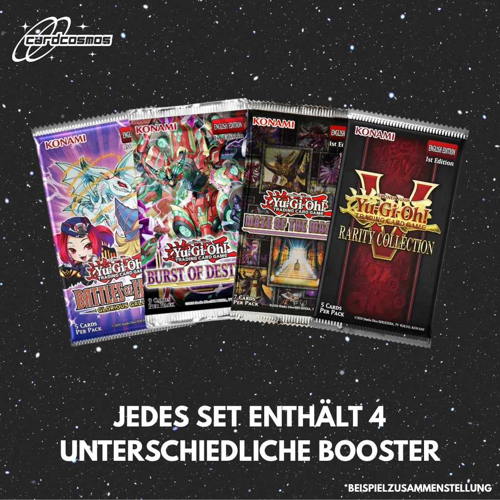 Yu-Gi-Oh! Mystery Booster Set Englisch – 4 verschiedene zufällige Booster