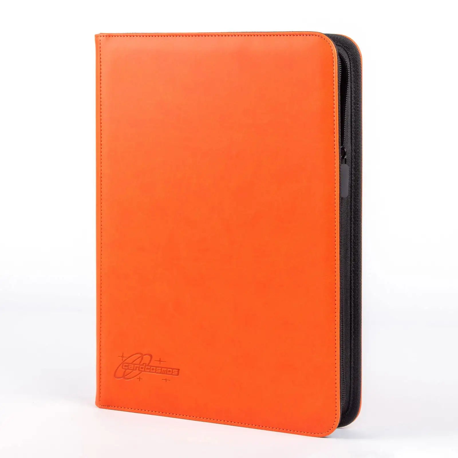 cardcosmos - 9 Pocket Zip Premium Leather Binder - Orange