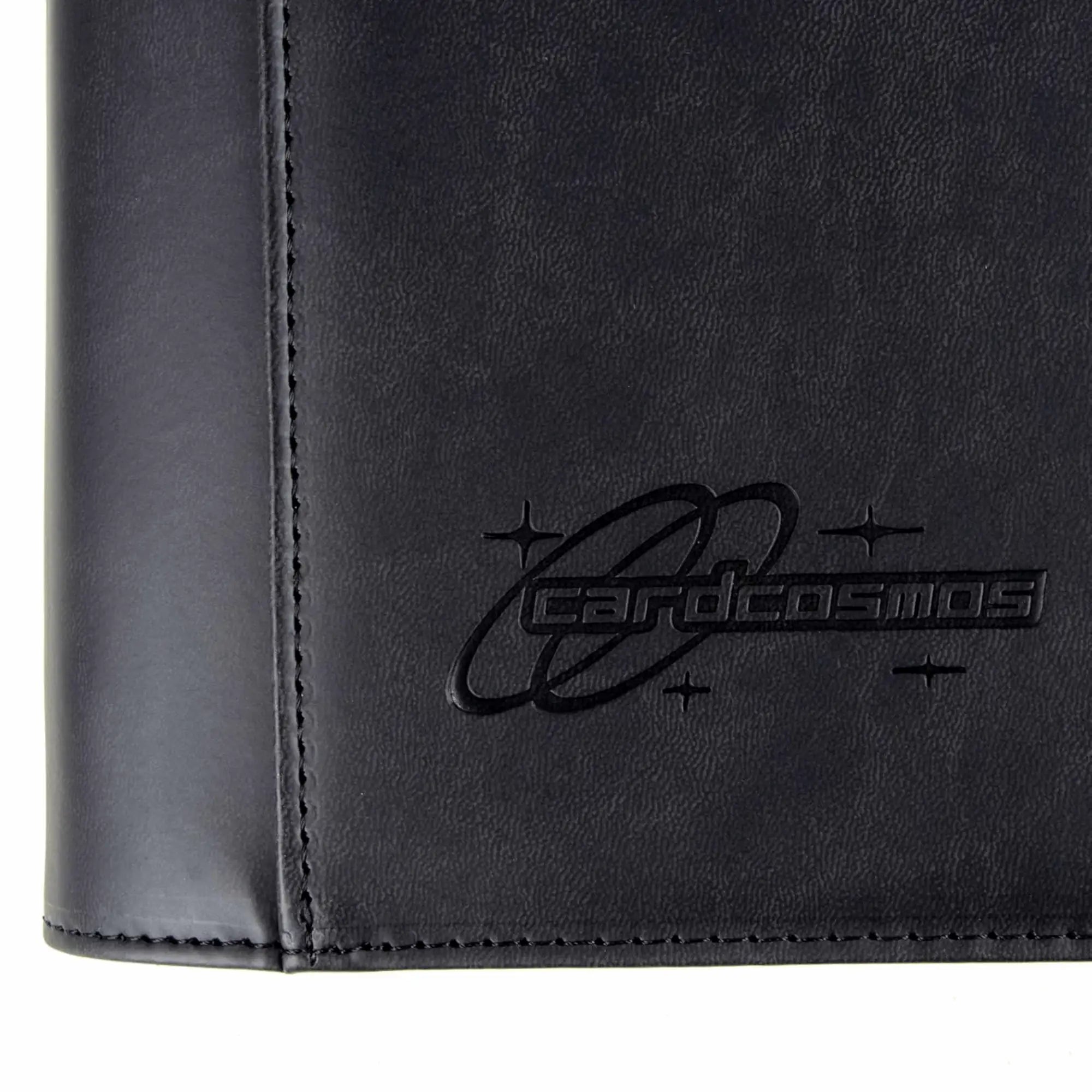 cardcosmos - 9 Pocket Zip Premium Leather Binder - Schwarz/Schwarz