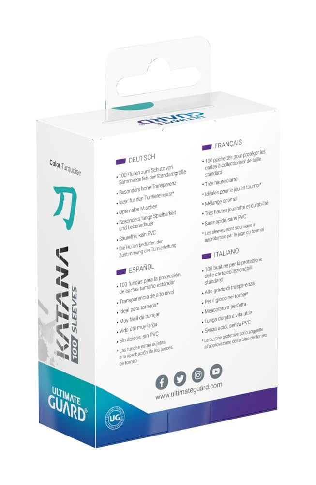Ultimate Guard Katana Sleeves Standard Size Turquoise – 100 pieces